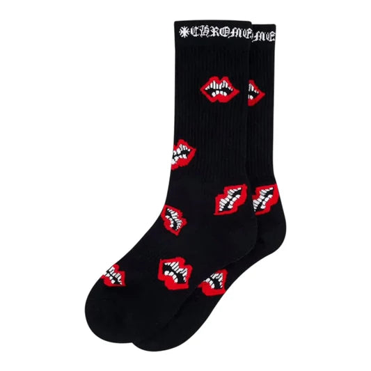 CHROMEHEART: Matty Boy Black/Red Chomper Sock