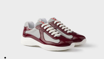 Prada America's Cup Sneakers: Burgundy-Silver