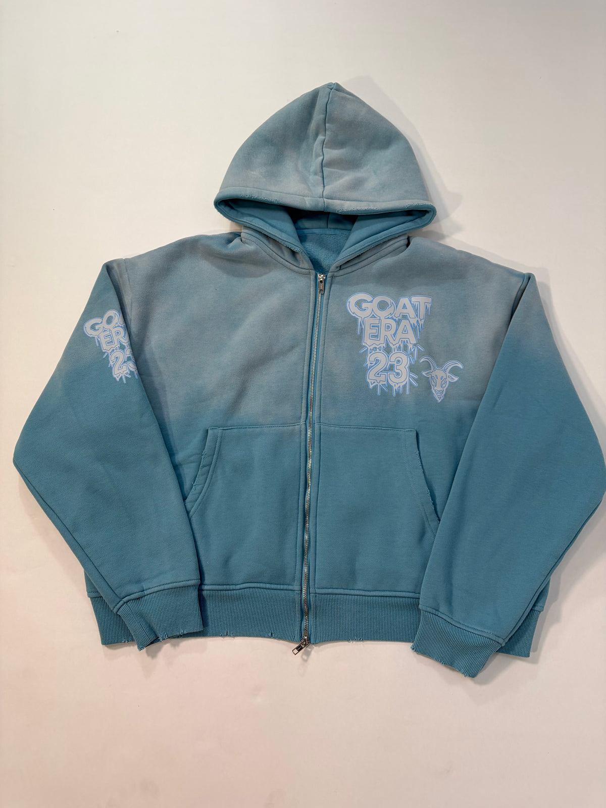 GOAT ERA: ICEY BLUE ZIP UP HOODIE