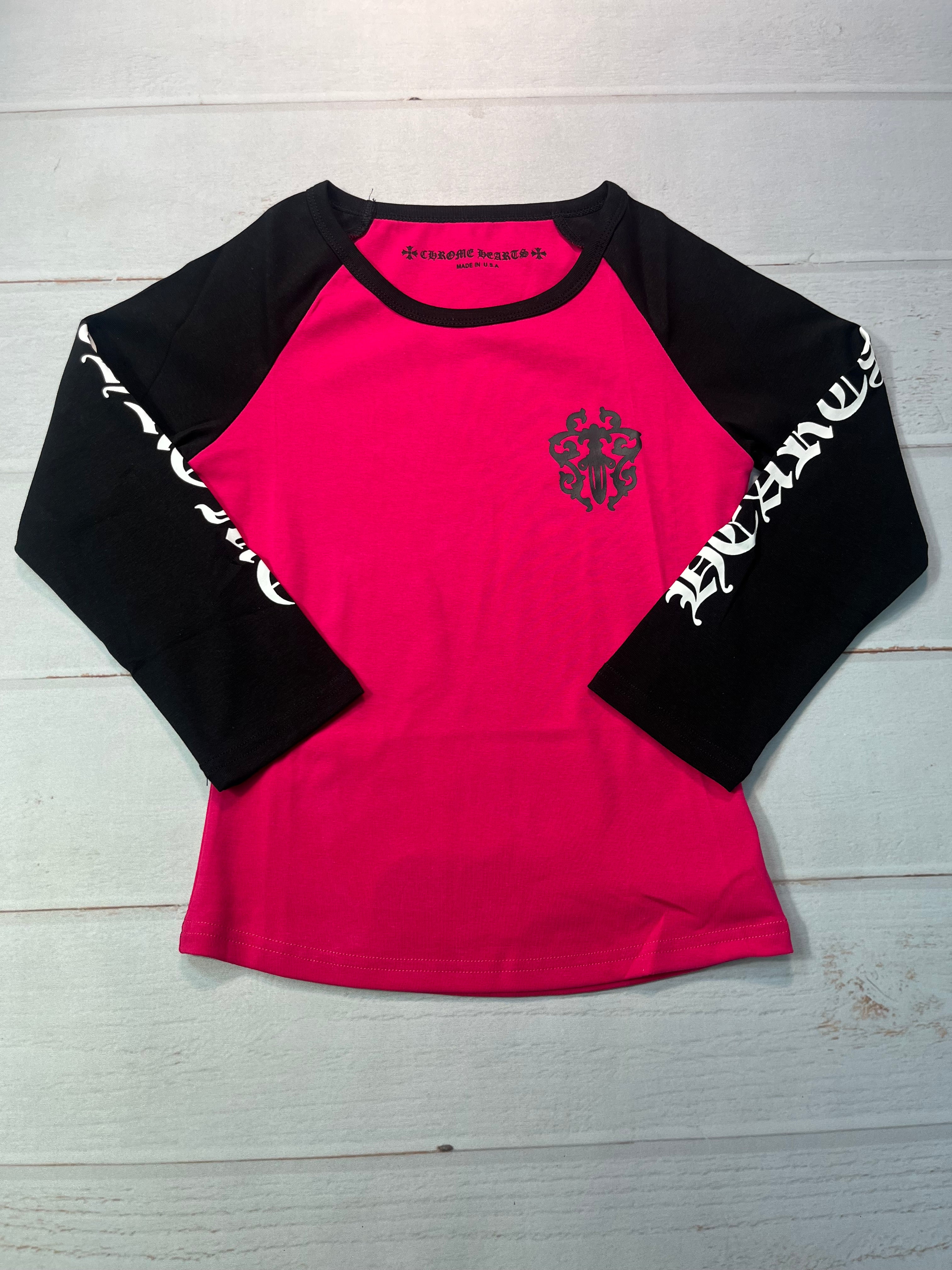 Chrome Heart Dark Pink/Black Dagger Baseball Longsleeve Tee