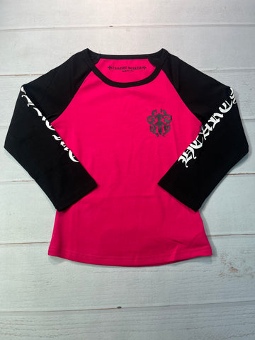 Chrome Heart Dark Pink/Black Dagger Baseball Longsleeve Tee