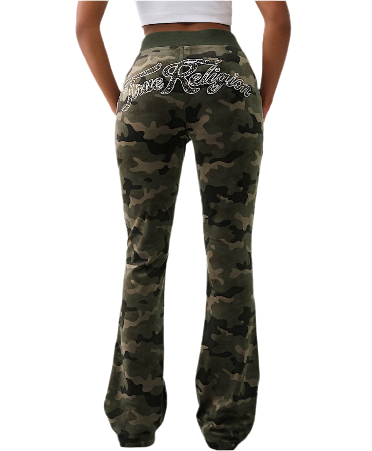 True Religion: Camo Velour Bootcut Pants