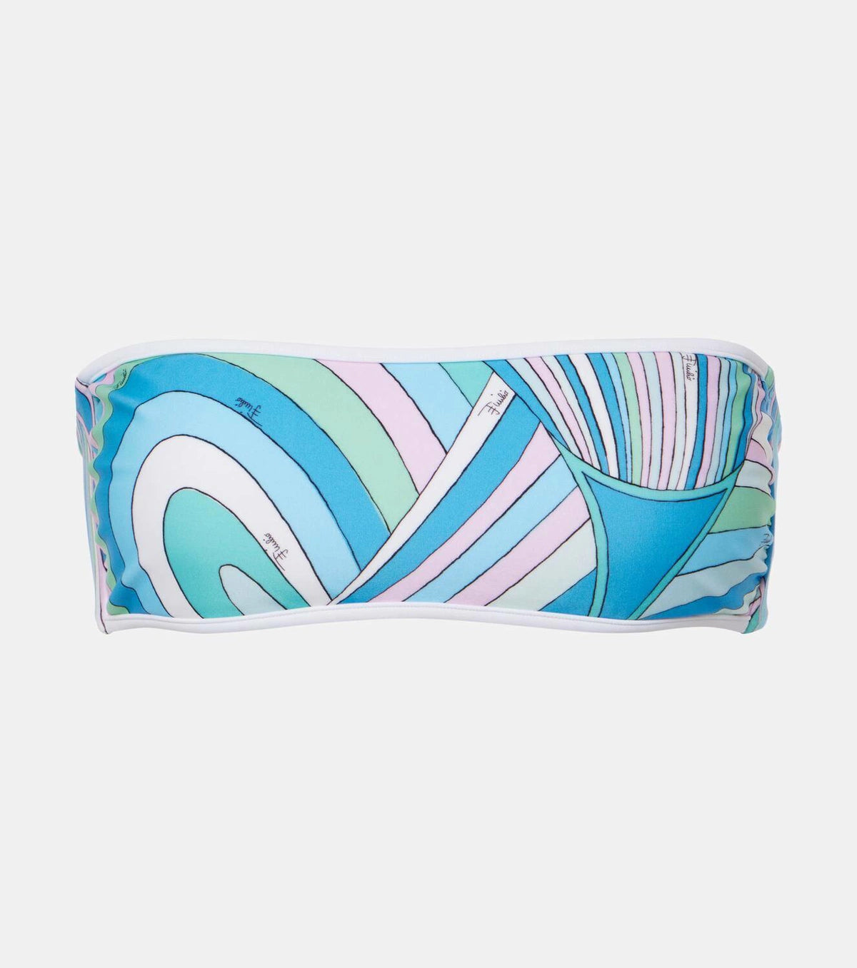 EMILIO PUCCI: Iride Print Bandeau Tube Top Swimsuit Set