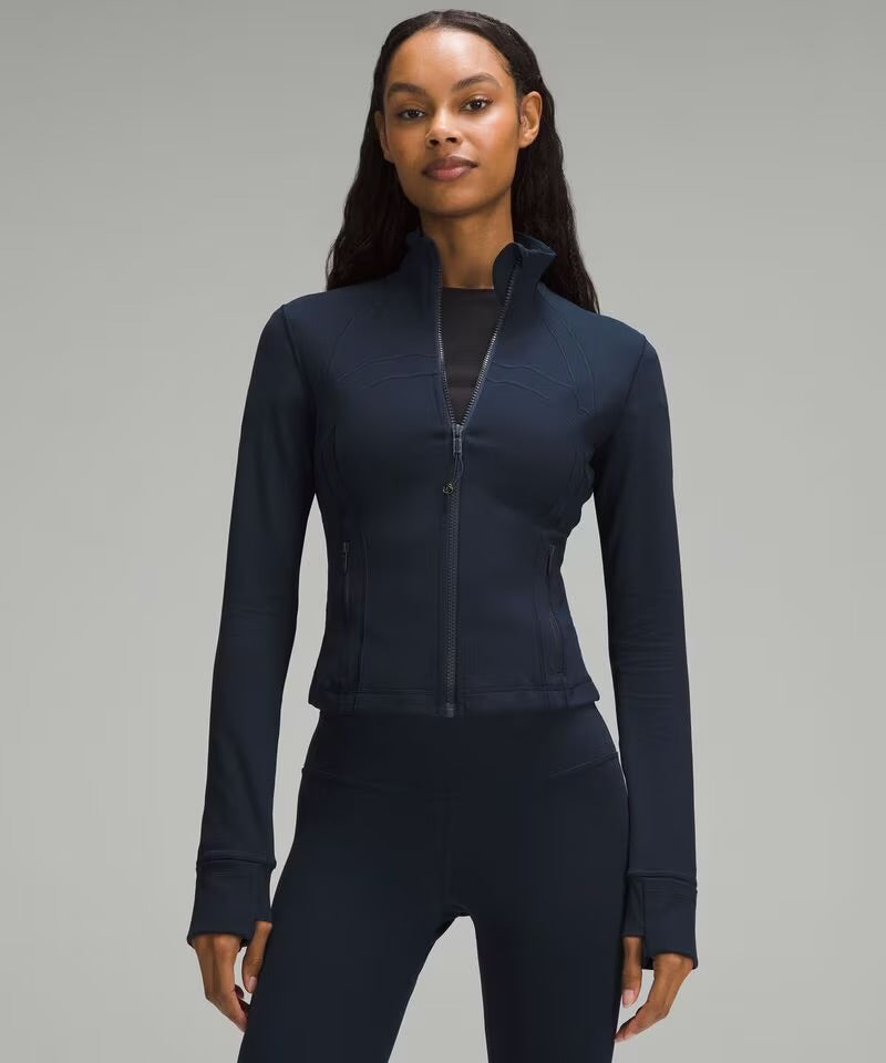 Athletic Wear: Navy Blue Cropped Leggings Set