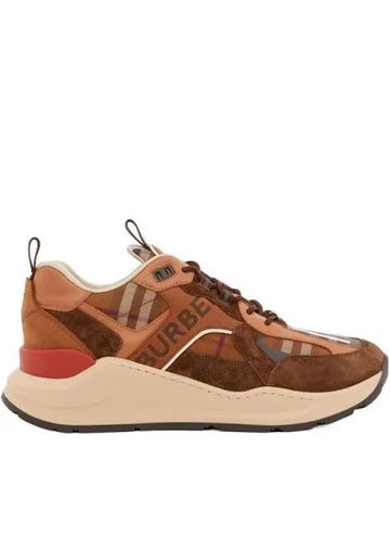BURBERRY : ORANGE/BROWN SNEAKERS