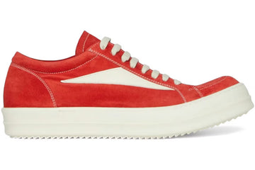 Rick Owens: Temple Suede Vintage Low Top Sneaker Carnelian Milk