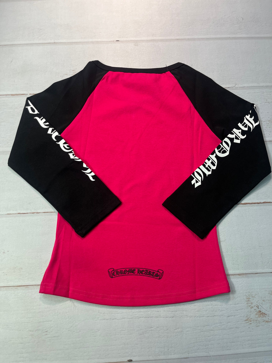 Chrome Heart Dark Pink/Black Dagger Baseball Longsleeve Tee