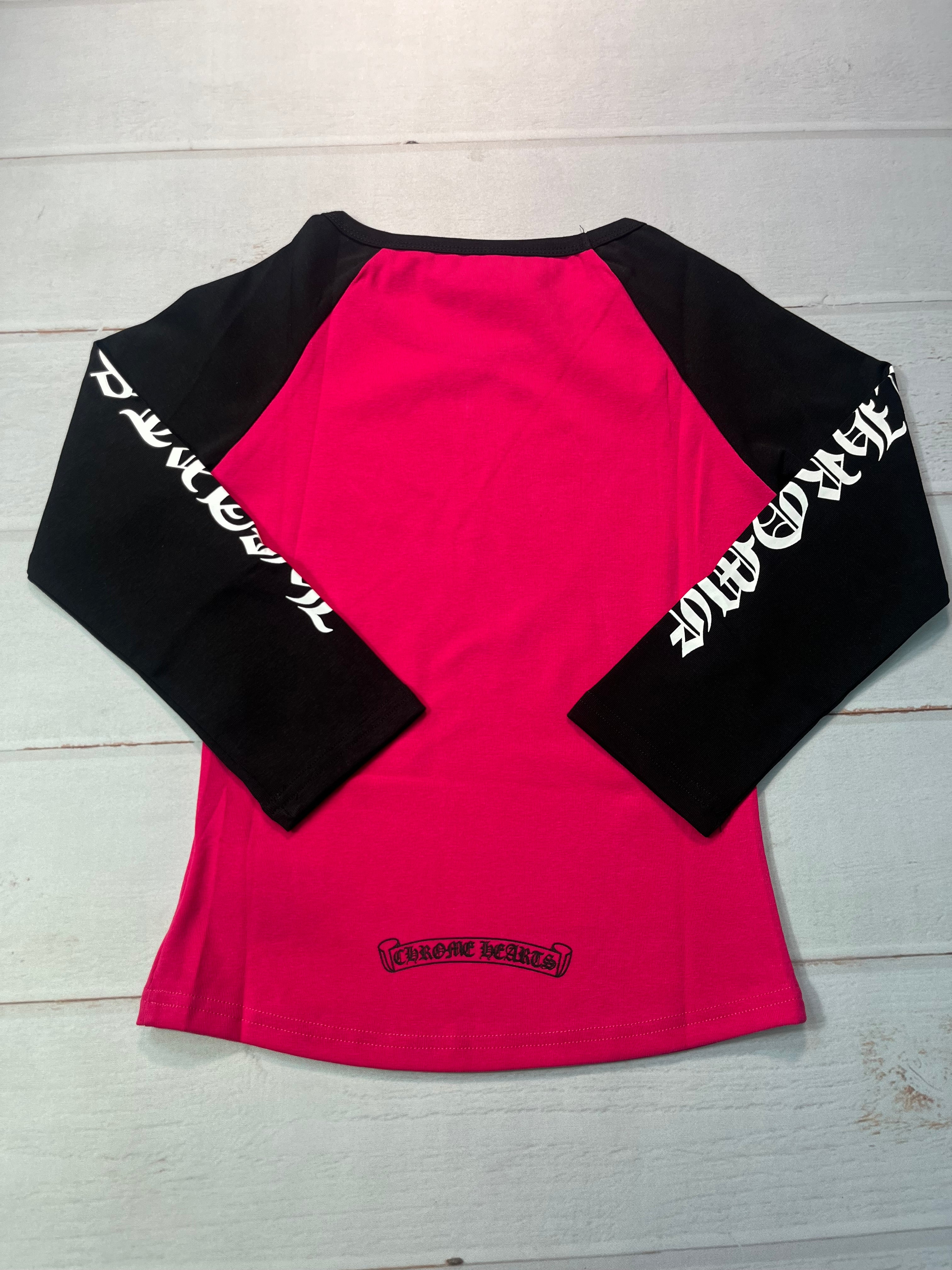 Chrome Heart Dark Pink/Black Dagger Baseball Longsleeve Tee