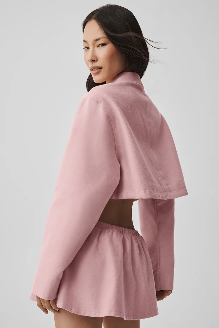 Alo: Cropped Fan Favorite Full Zip Jacket Vintage Pink