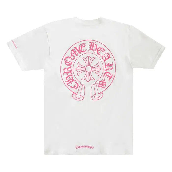 CH: Horseshoe Print T-Shirt White/Pink