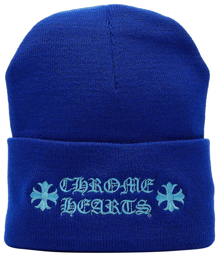 CH: Blue Logo-Embroidered Beanie Hat