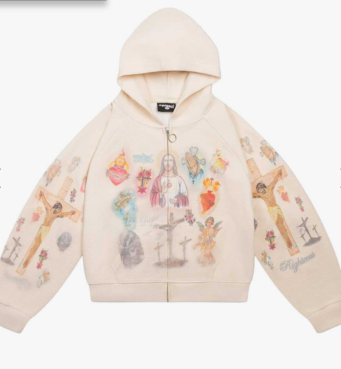RIGHTEOUS: Cream Ultimate Sacrifice Thermal Zip Up