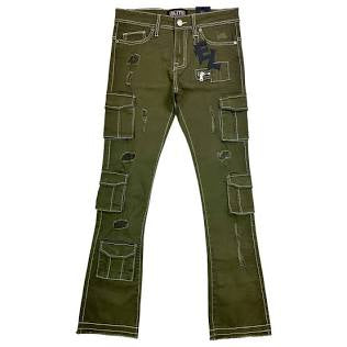 VICIOUS : OLIVE GREEN JEANS
