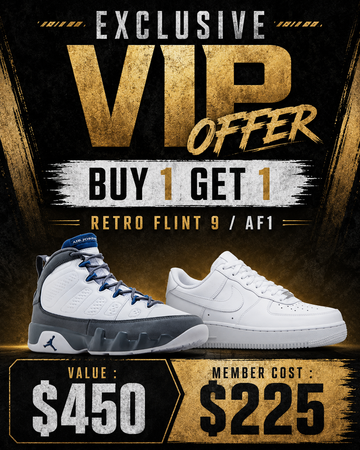 Buy Retro Flint 9 Get Air Force 1 Supreme (White)