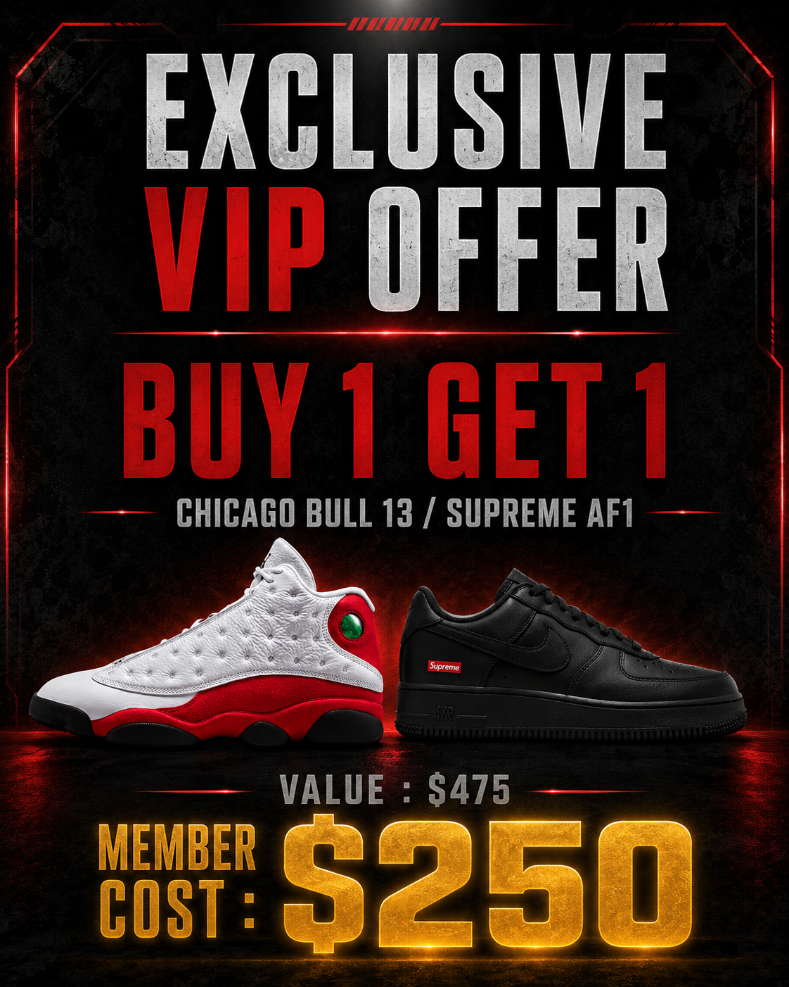 Buy Chicago Bulls 13 Get Supreme AF1