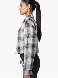 GUAPI : ( Cloud-Grey-Cropped Cross-Flannel)