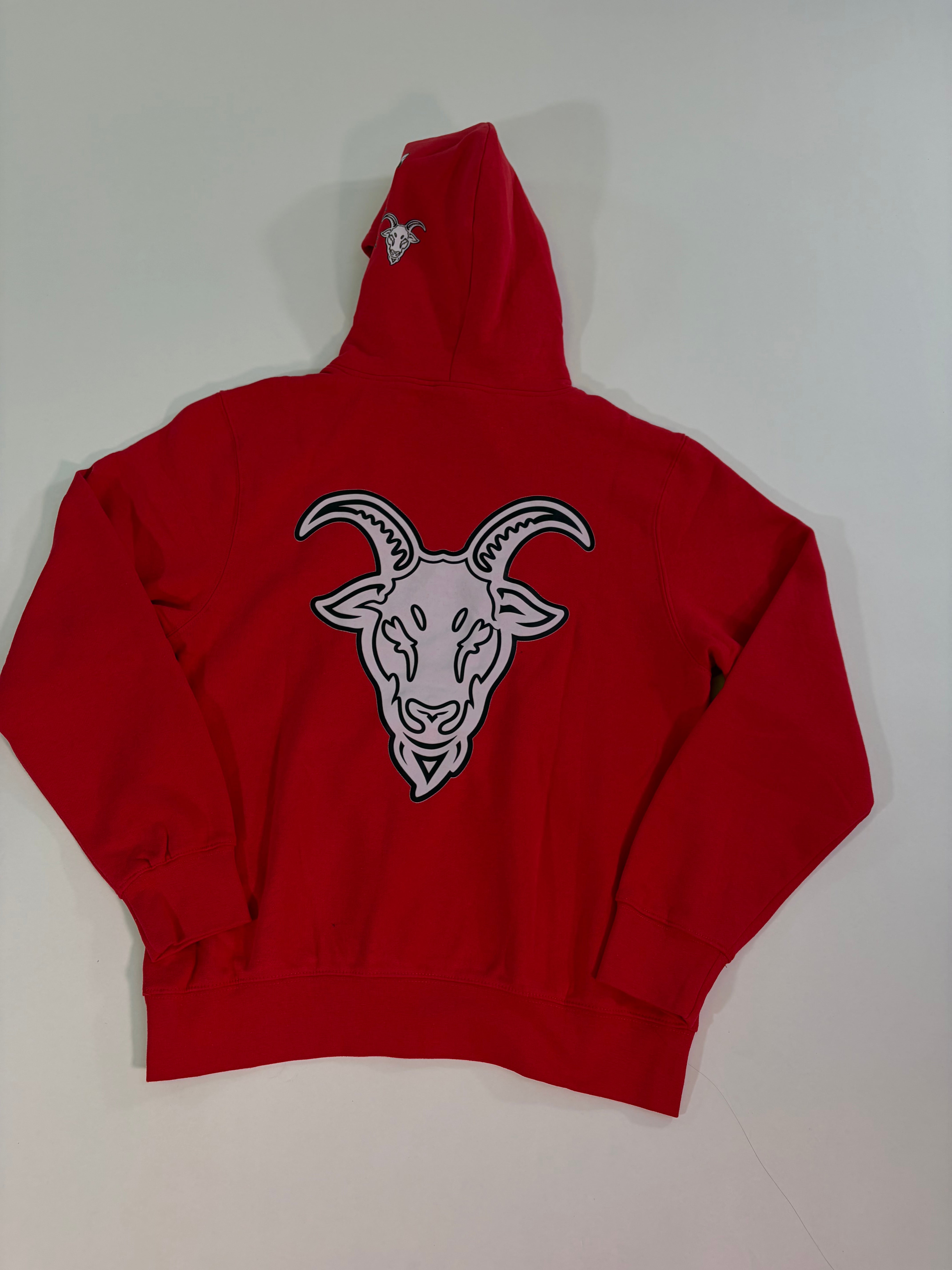 GOAT ERA: RED/WHITE PULL OVER HOODIE