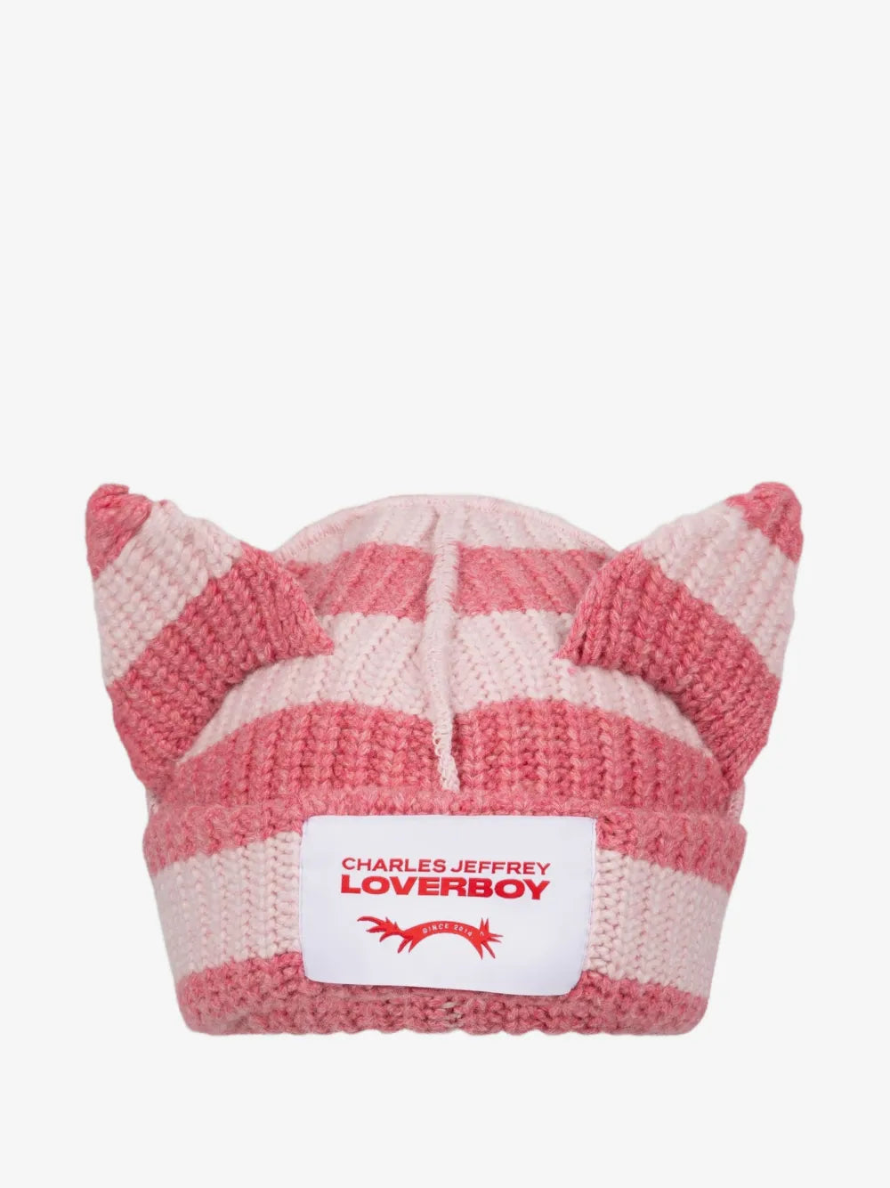 CHARLES JEFFERY: PINK STRIPPED LOVER BOY BEANIE