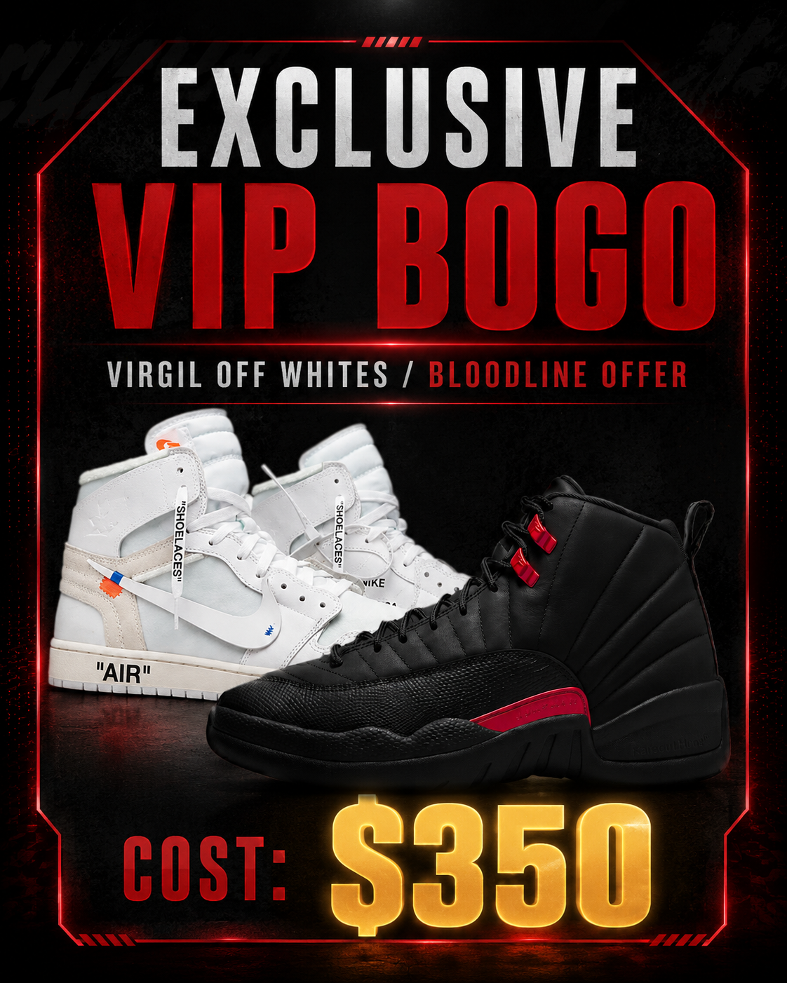 Buy Virgil off whites Get Jordan 12 Retro Bloodline
