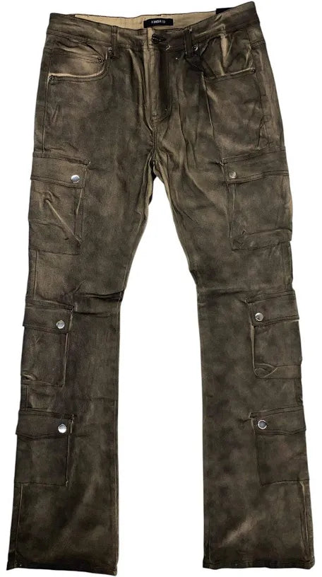 VICIOUS : BROWN WAX JEANS
