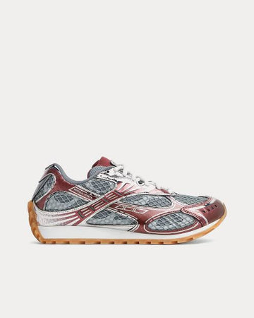BOTTEGA VENETA ORBIT: BURGUNDY/SILVER SNEAKERS