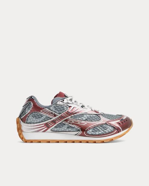 BOTTEGA VENETA ORBIT: BURGUNDY/SILVER SNEAKERS