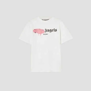 Palm Angels: Spray City Los Angeles T-Shirt White/Pink