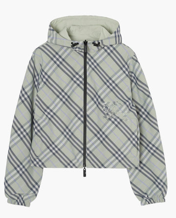 Burberry: Cropped Reversible Check Jacket