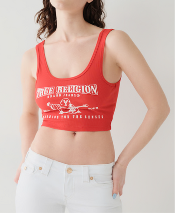 TRUE RELIGION :
Fiery Red Tank
