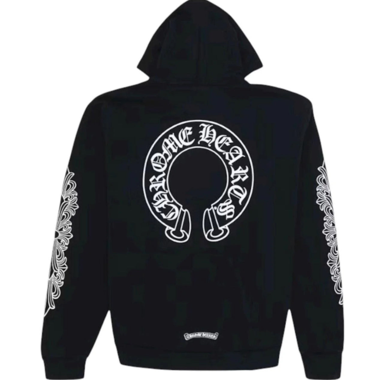 CHROMEHEART: Horseshoe Floral Black Hoodie