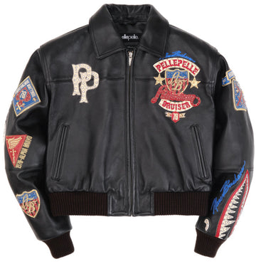 PELLE PELLE: American Bruiser Black Cropped Jacket | Women