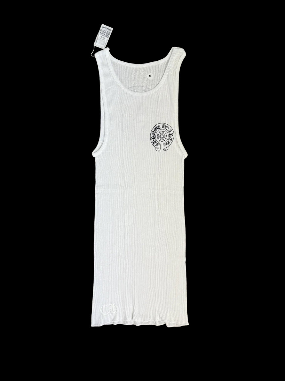 Chrome Hearts: White Horseshoe Ribbed Tank Dress
