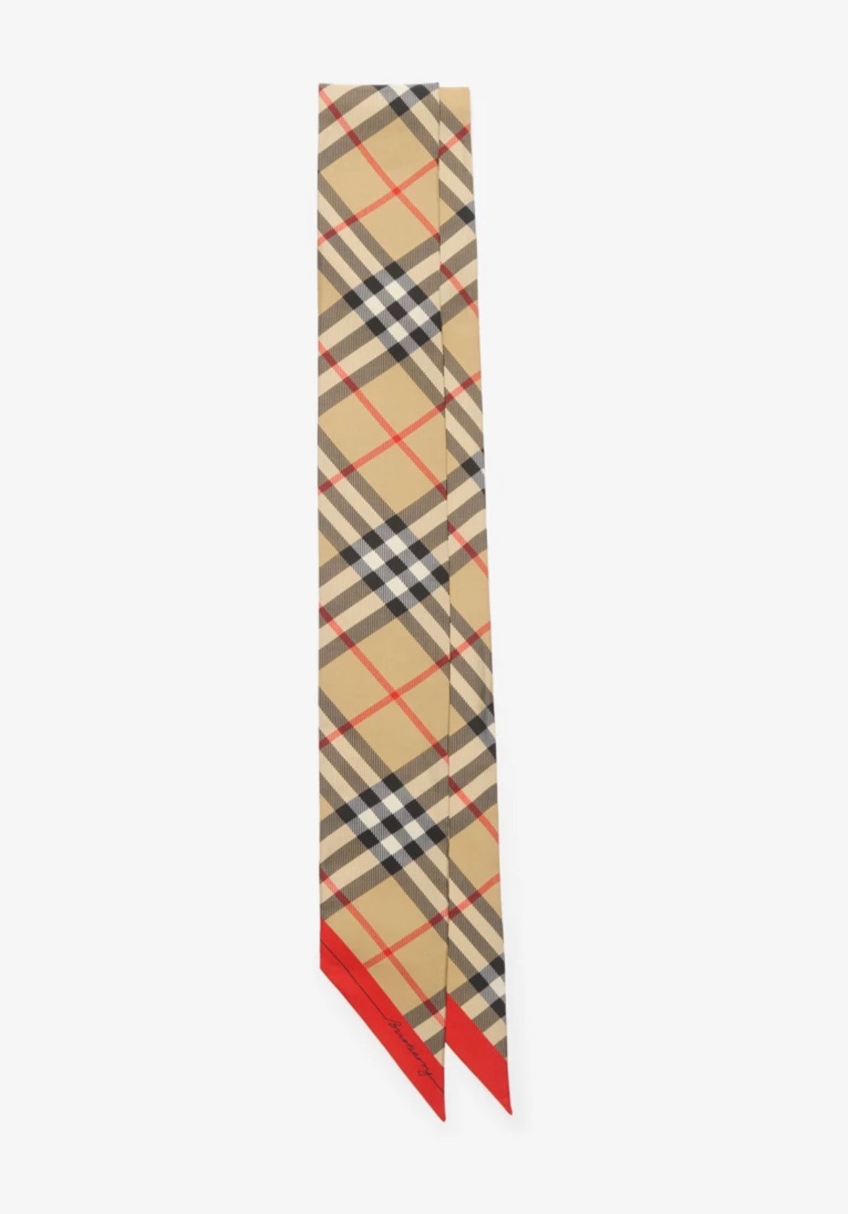 BB: Skinny Contrast Check Silk Scarf