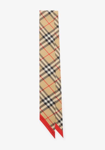 BB: Skinny Contrast Check Silk Scarf