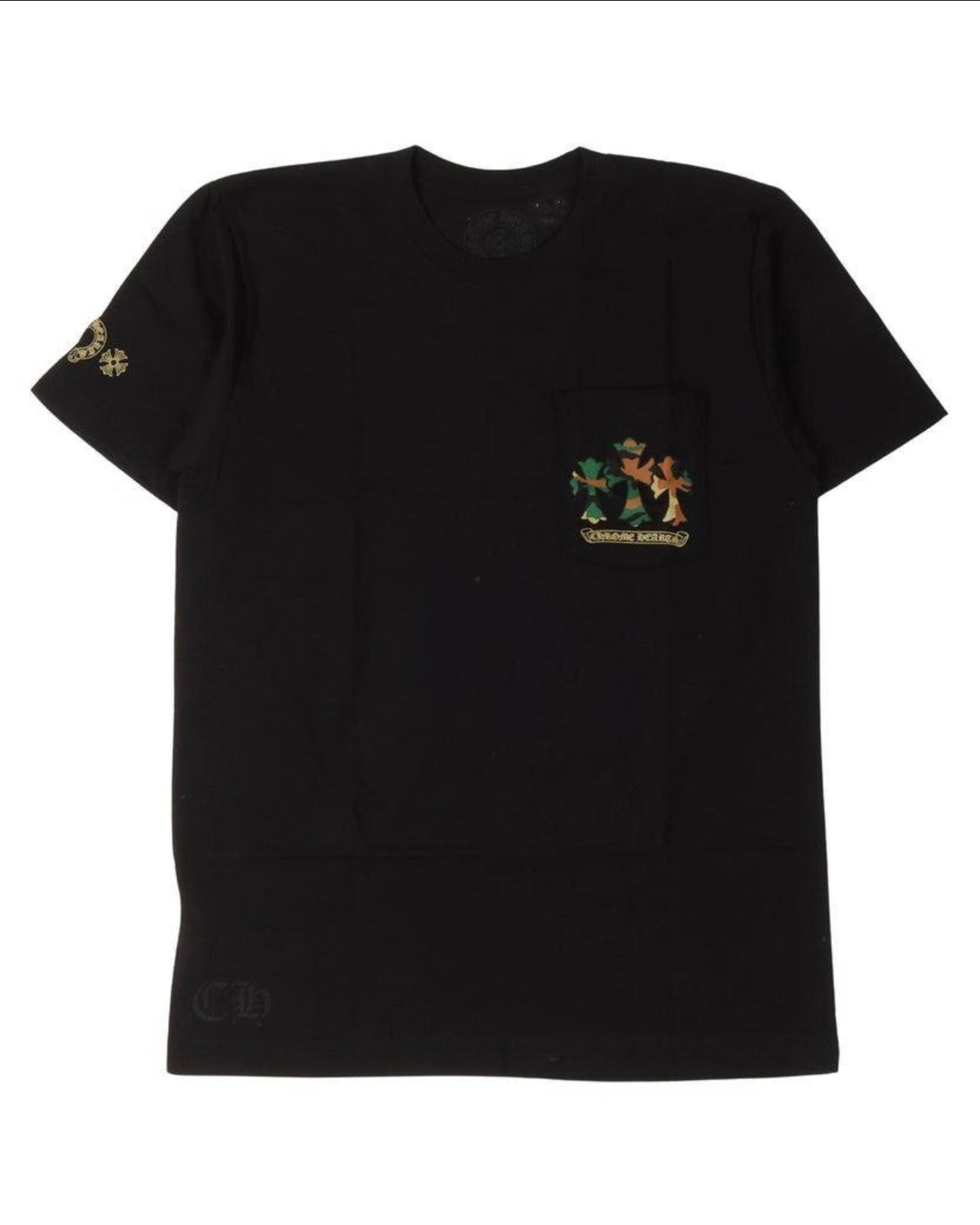 CHROMEHEART:  CAMOFLAUGE CEMETERY CROSS POCKET TEE