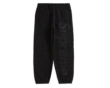 SUPREME: Satin Appliqué Sweatpants Black