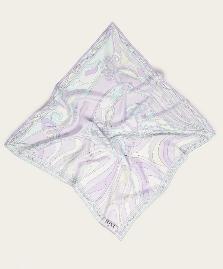 EMILIO PUCCI: Marmo And Orchidee Print Carre Scarf