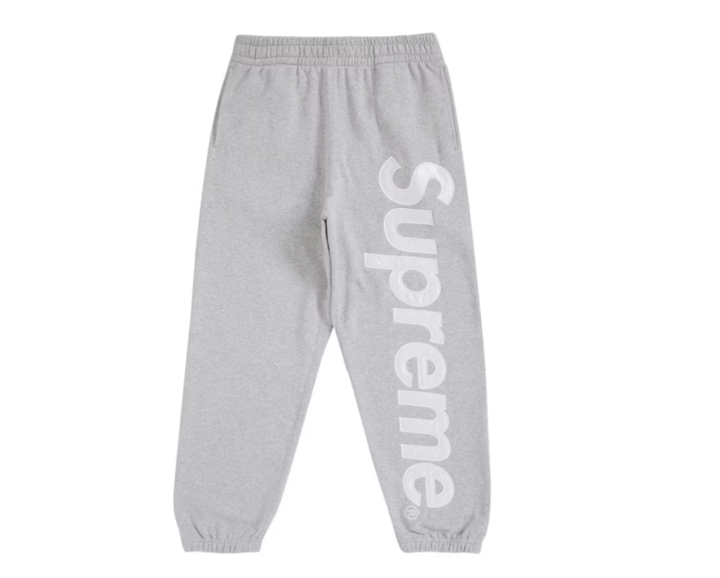 SUPREME: Satin Appliqué Sweatpants Heather Grey