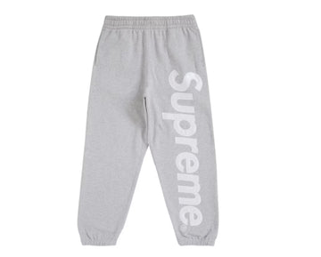 SUPREME: Satin Appliqué Sweatpants Heather Grey