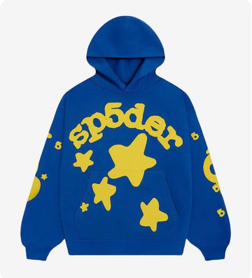 Sp5der TC5 Beluga Hoodie Blue/Yellow
