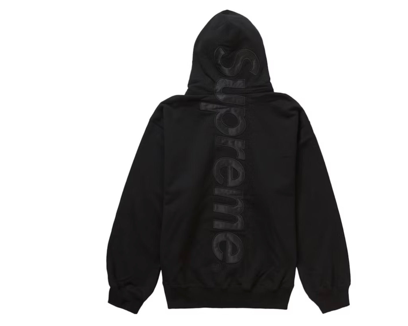 SUPREME: Satin Appliqué Sweatshirt Black