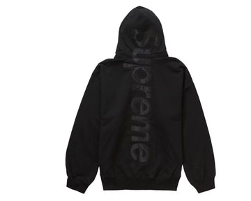 SUPREME: Satin Appliqué Sweatshirt Black