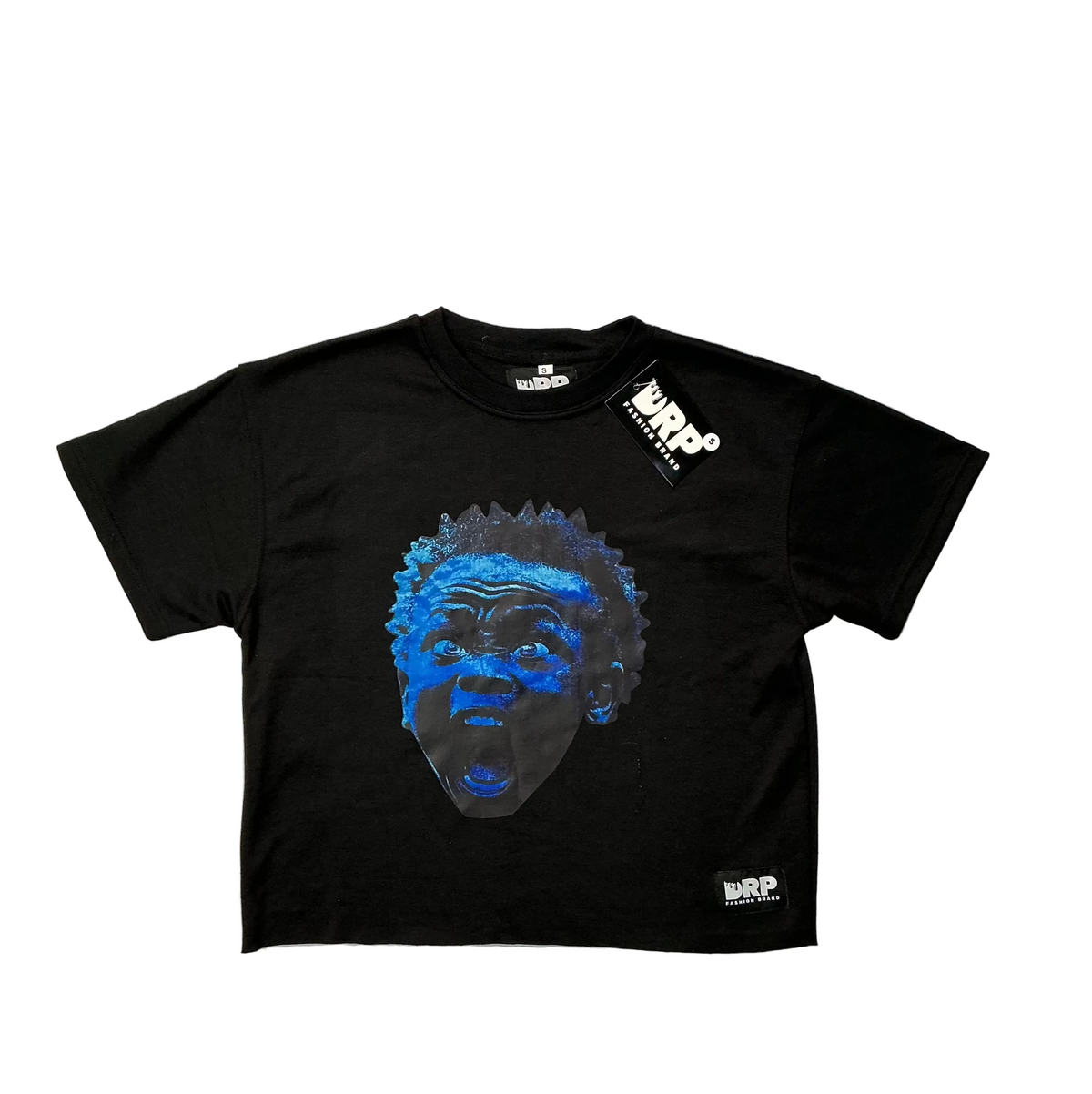 LOST MINDS : Black/Blue Crop Tee
