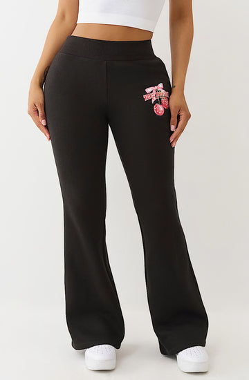 TRUE RELIGION: Black Bootcut Sweatpants