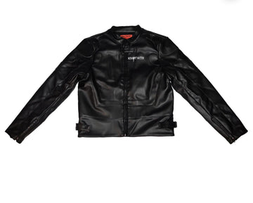 KNOTWTR  Black Vegan Leather Jacket