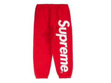 SUPREME: Satin Appliqué Sweatpants Red