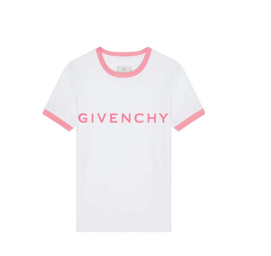 Givenchy Archetype Crewneck T-Shirt White/Pink