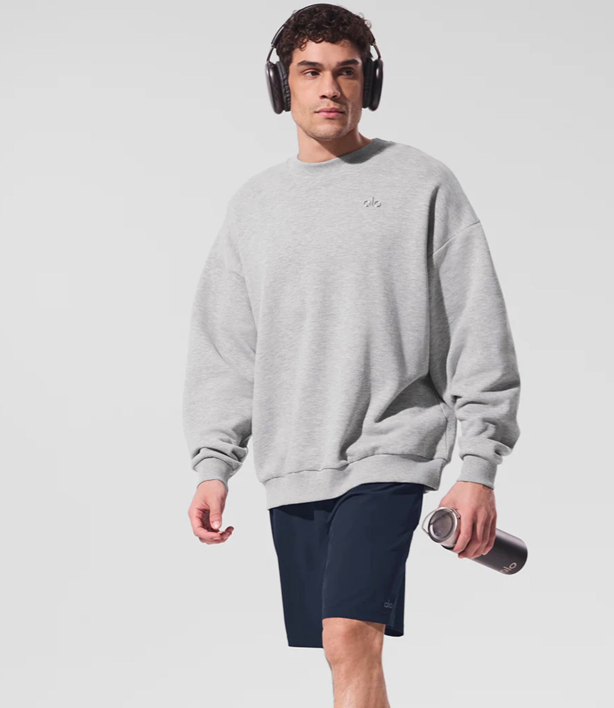 ALO: Accolade Crew Neck Pullover Grey