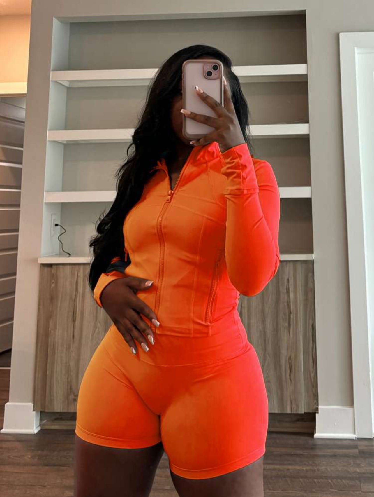 ORANGE 2PC SHORT SET