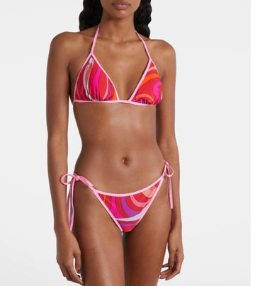 EMILIO PUCCI: Pink Red Swirl Bikini